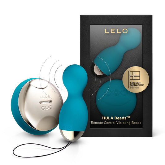 LELO HULA Beads, Bolas Chinas Vibradoras con Control Remoto, Uno de los Juguetes Sexuales más originales, estas Bolas Vaginales giran, rotan y vibran (Ocean Blue)