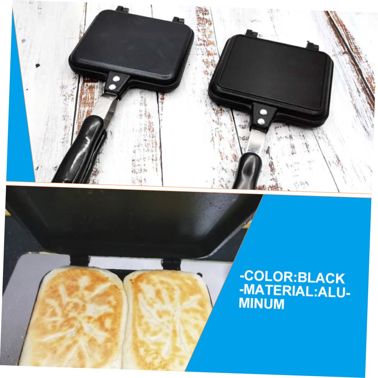 Cabilock Sandwichera Simple Prensa De Sándwich De Aluminio Herramienta De Cocina Antiadherente Molde Para Pan De Sándwich Esencial De Cocina