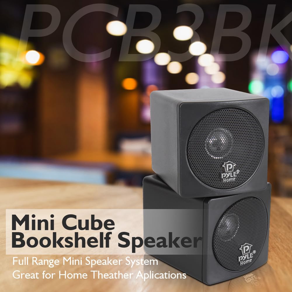 Bocinas Mini Cubo 3 Pulgadas Pyle Home Negro 100 Vatios