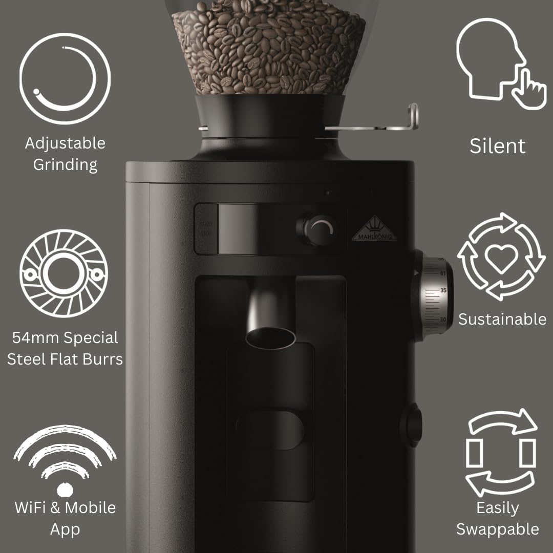 Mahlkönig X54 Home - Molinillo de café con 35 ajustes de molienda, molinillo eléctrico, color negro