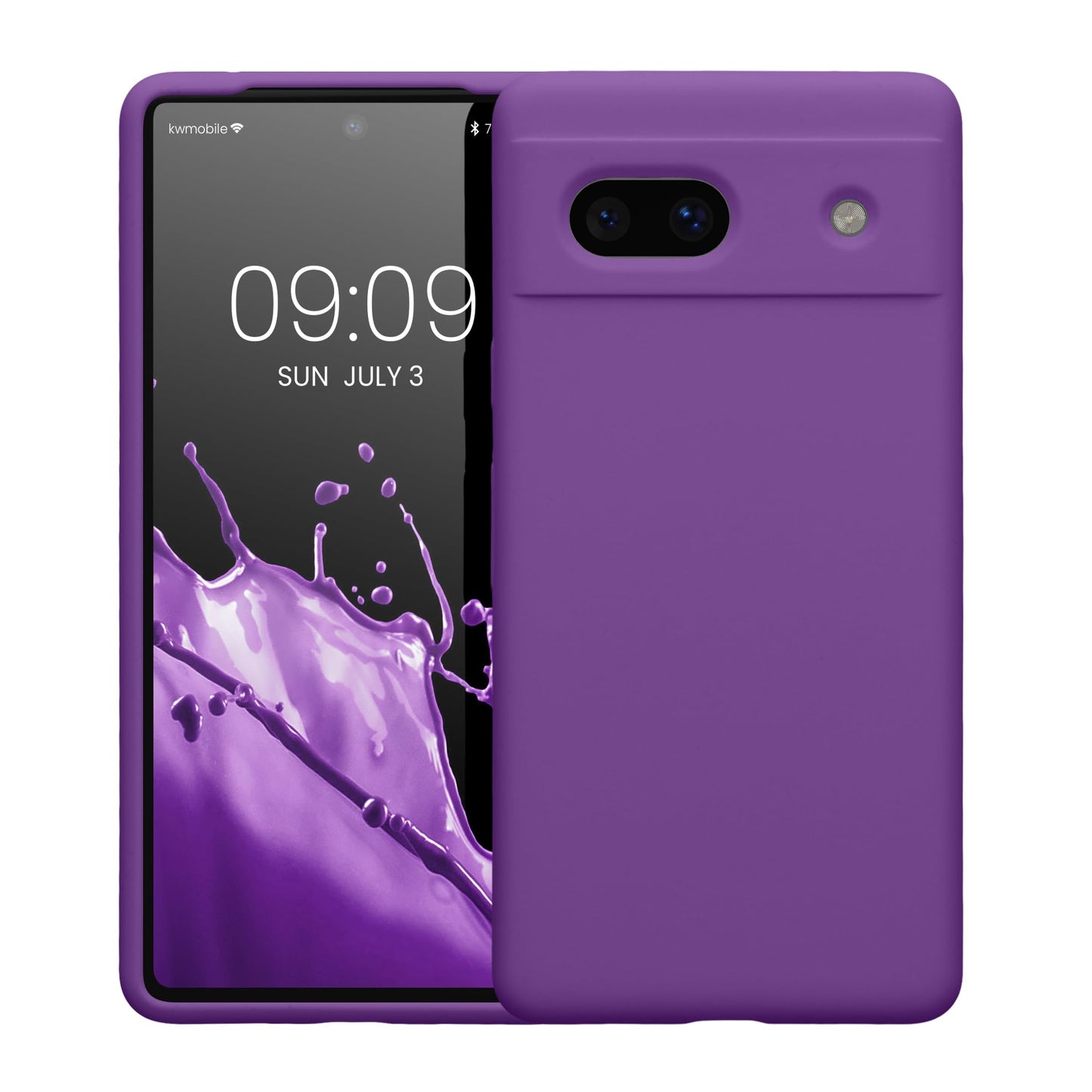 kwmobile Carcasa Compatible con Google Pixel 7a Funda - Case TPU y Silicona antigolpes - Apto Carga inalámbrica - Malva Claro