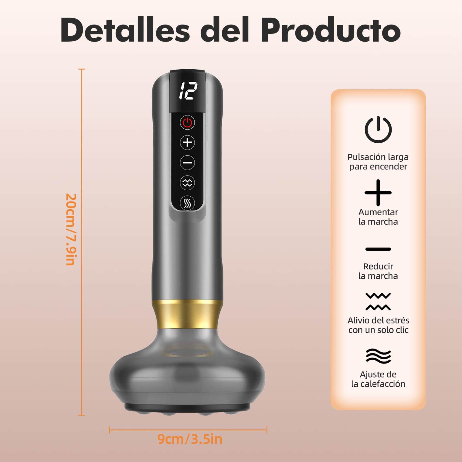 Masajeador AnticeluliTico Celulitis,Masajeador Corporal Multifuncional,con Tablero Gua Sha,Herramienta de Masaje eléctrico,12 Niveles con Calor, Removedoras de Grasa Eléctrica, para Brazo,Cintura