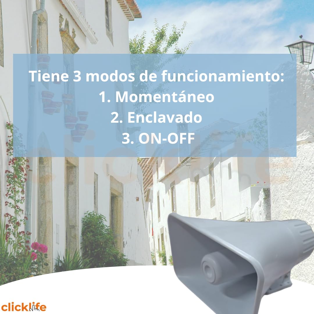 Clicklife Sirena Alarma WiFi Exterior 30W Inalámbrica, Control Remoto a través de Smart Life, Compatible con Alexa y Google Home, Ideal para Seguridad en Hogares y Negocios, Fácil Instalación y Uso