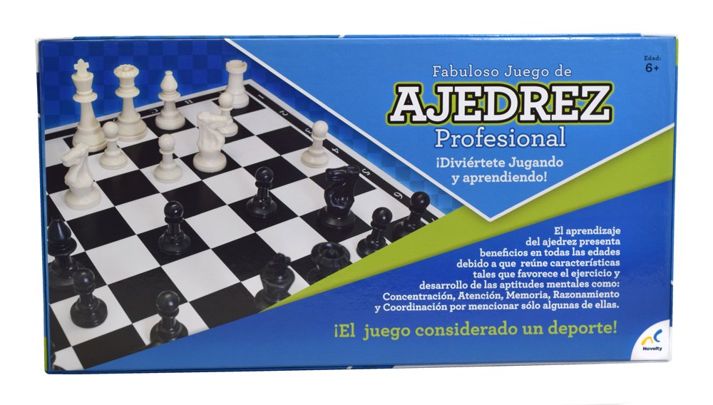 Juego de Mesa Ajedrez Profesional Novelty Corp en Blanco para Mejora de Agilidad Mental