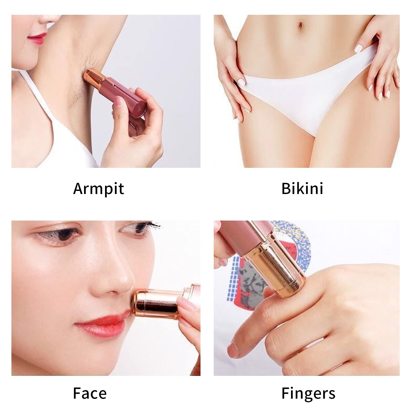 Gift2U Cabezales de Repuesto para removedor de Vello Facial, Cabezal de afeitadora electrónica de Repuesto con Cubierta de Hoja chapada en Oro de 18 K para Cara, Pierna, axila, Espalda, etc.