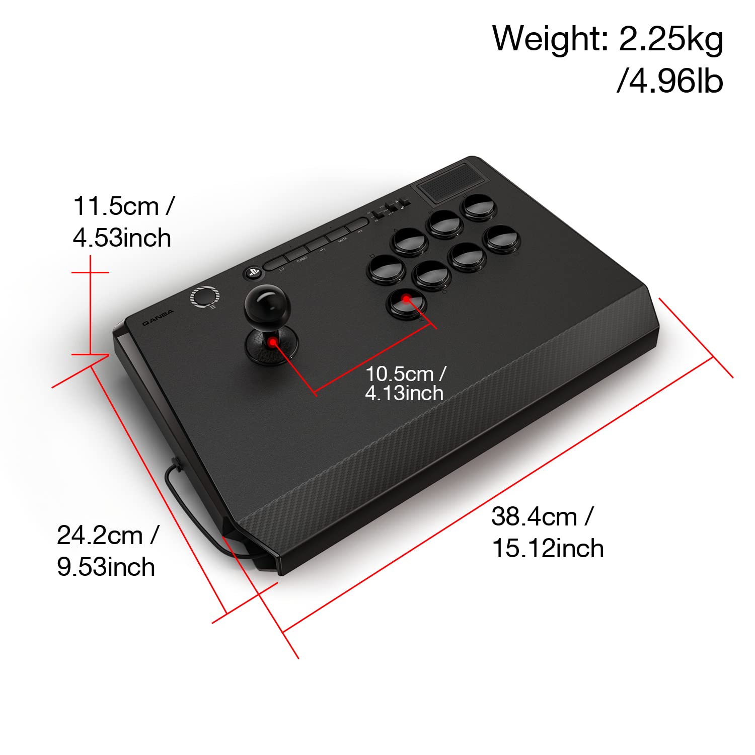 Joystick Qanba Titan Azul con Cable para PlayStation 5/4 y PC