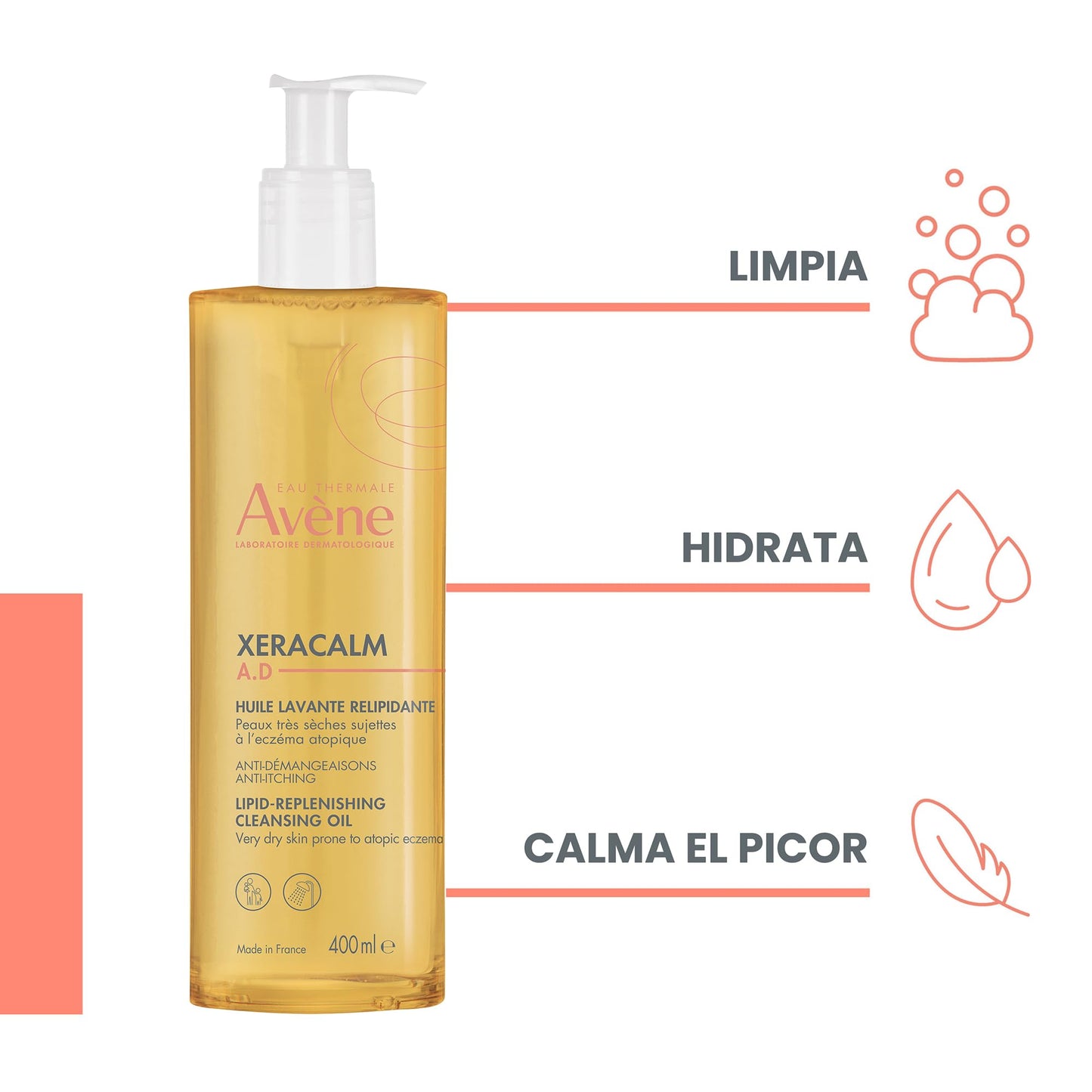 Avène Xeracalm A.D. - Olio Detergente Liporestitutivo, 400ml (Small)