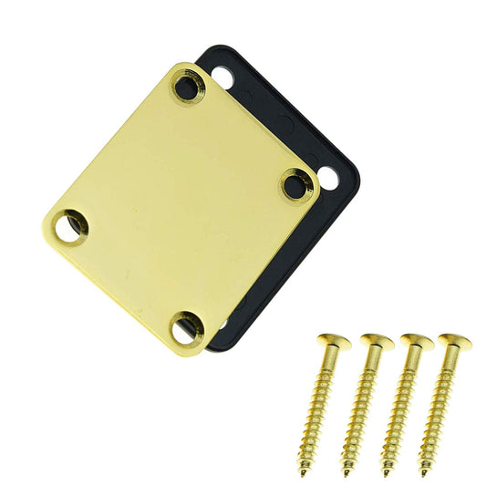 1 juego de placa de cuello de guitarra eléctrica con tornillos para guitarra Strat Tele Precision, Jazz Bass repuesto
