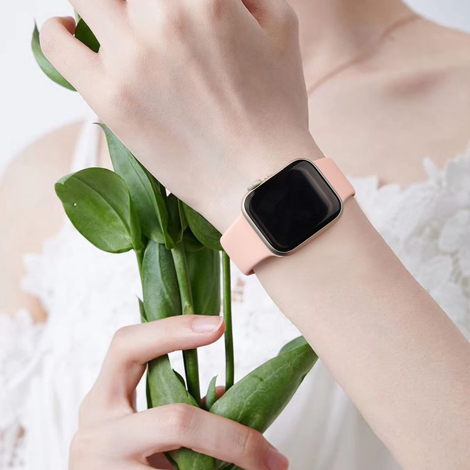 Paquete de Bandas de Silicona Líquida Compatibles con Apple Watch Serie 10 42mm 41mm 40mm 38mm Repuesto Suave para Mujeres y Hombres