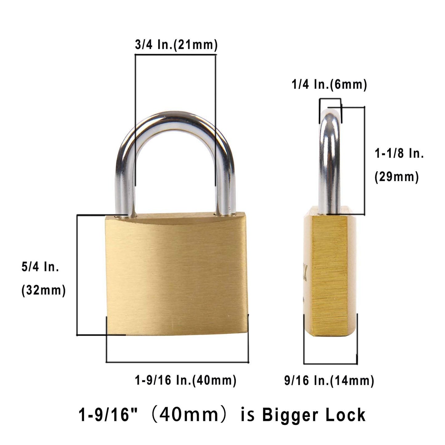 Paquete de Candados de Latón Macizo Sepox Dorado con Llaves Iguales y Cuerpo Resistente Impermeable