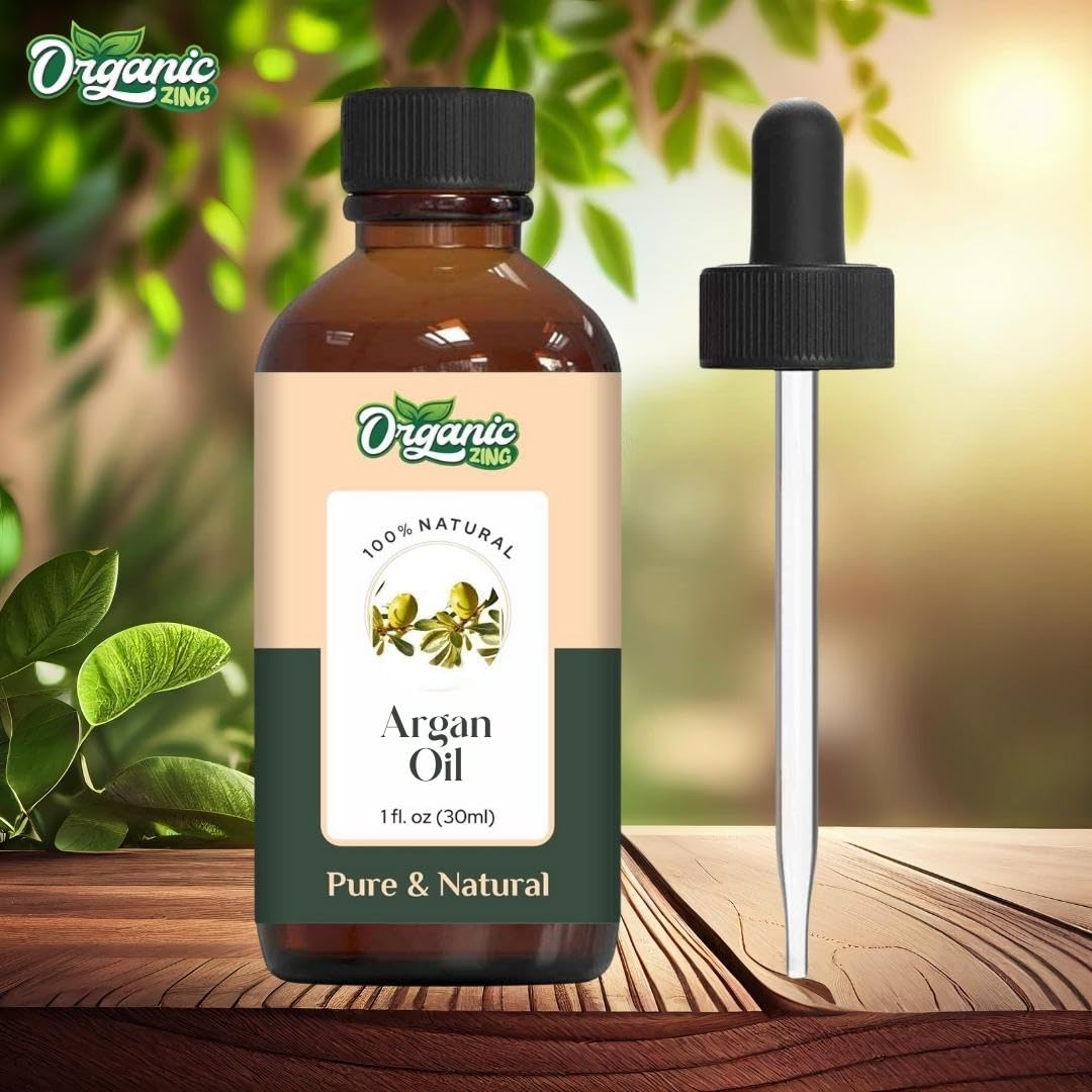 Organic Zing Argan Oil Pure & Natural for Skin, Face, Hair Care & Massage - 30ml