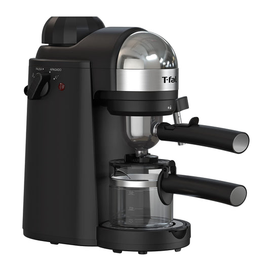 Cafetera T-fal Negra con Boquilla de Vapor y Filtro de Acero Inoxidable