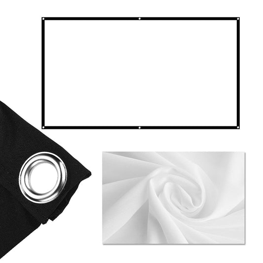 SUNGOOYUE Pantalla de Proyección, 60-100 Pulgadas 16: 9 Pantalla de HD Película 3D Cortinas de Pantalla Portátiles, Pantalla de Al Aire Libre Lavable de Doble Cara para (84in)