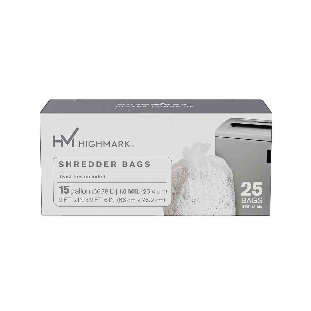 Bolsas Trituradoras Highmark Transparente 15 Galones 1 Mil