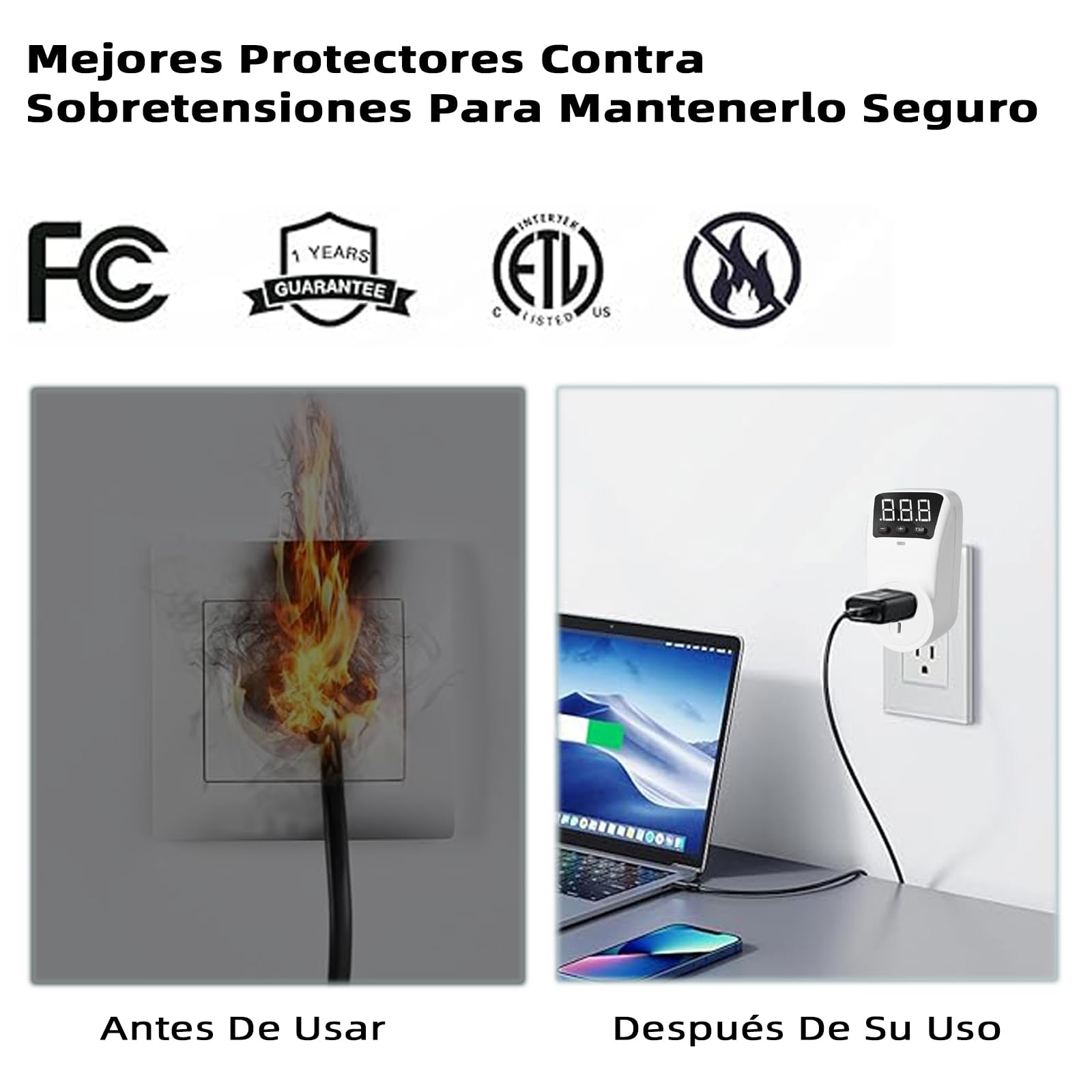 Regulador de Voltaje y Protector 1800W con Pantalla Digital para Refrigerador y Lavadora 15A, voltaje de salida es 150V