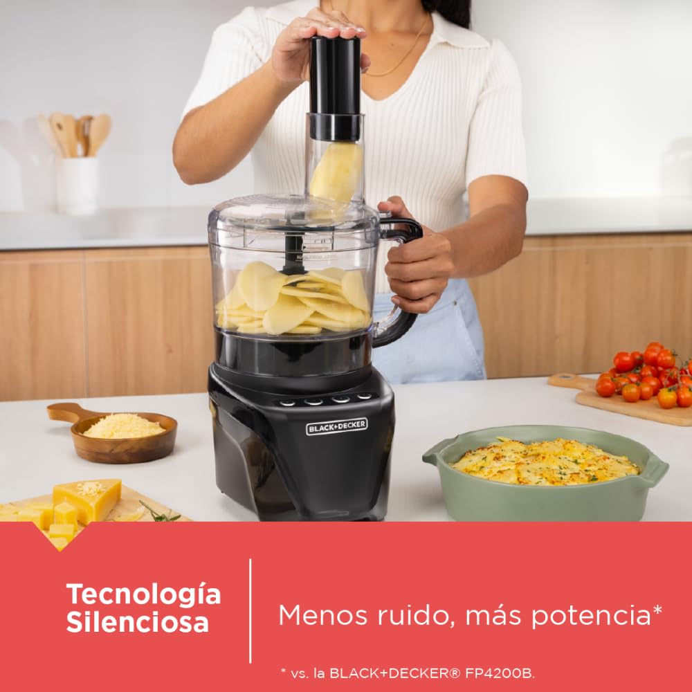 Procesador de Alimentos Black+Decker Negro con Disco de Acero Inoxidable y Cremador 850 W