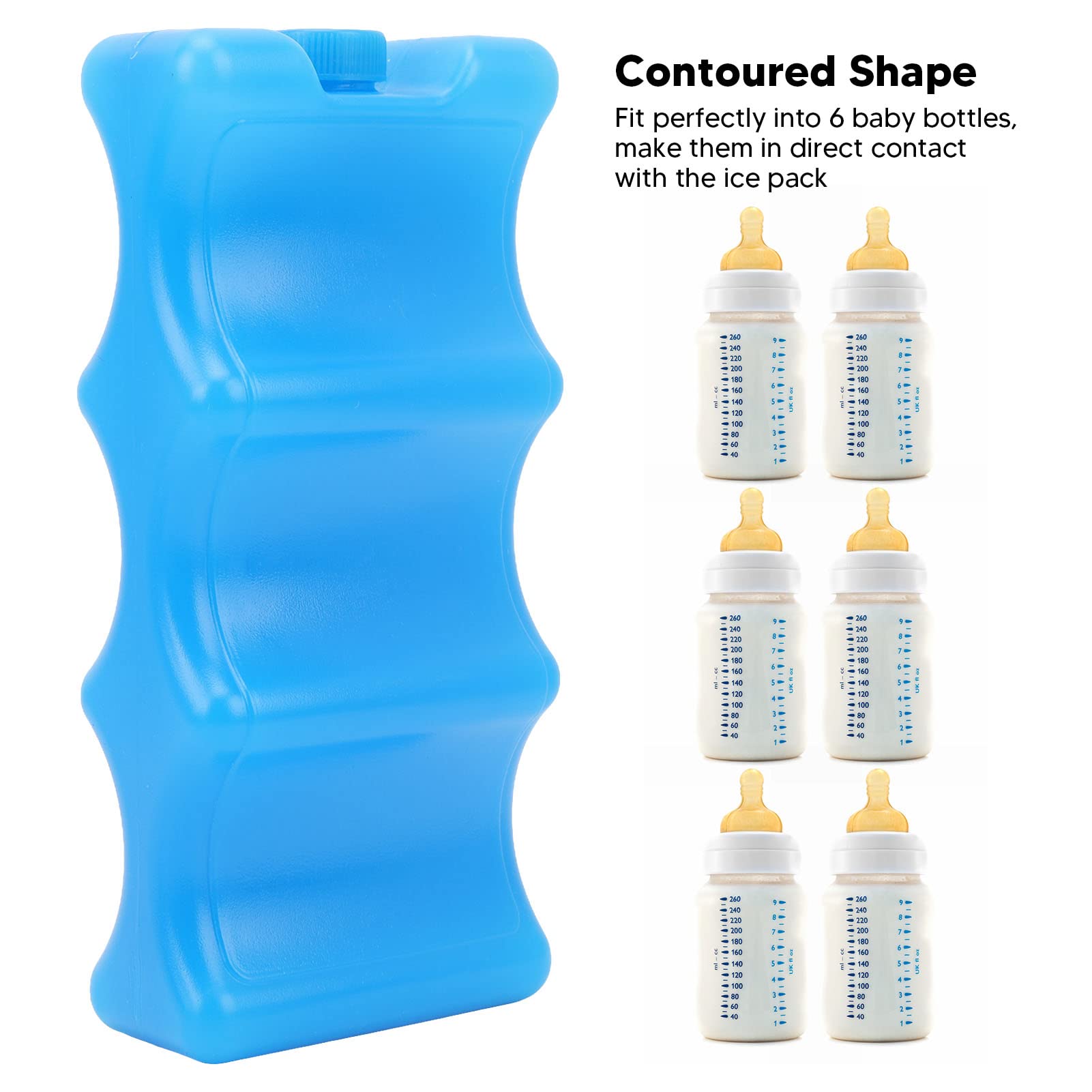 Paquetes de Hielo Reutilizables Azul Forma Contorneada para Leche Materna