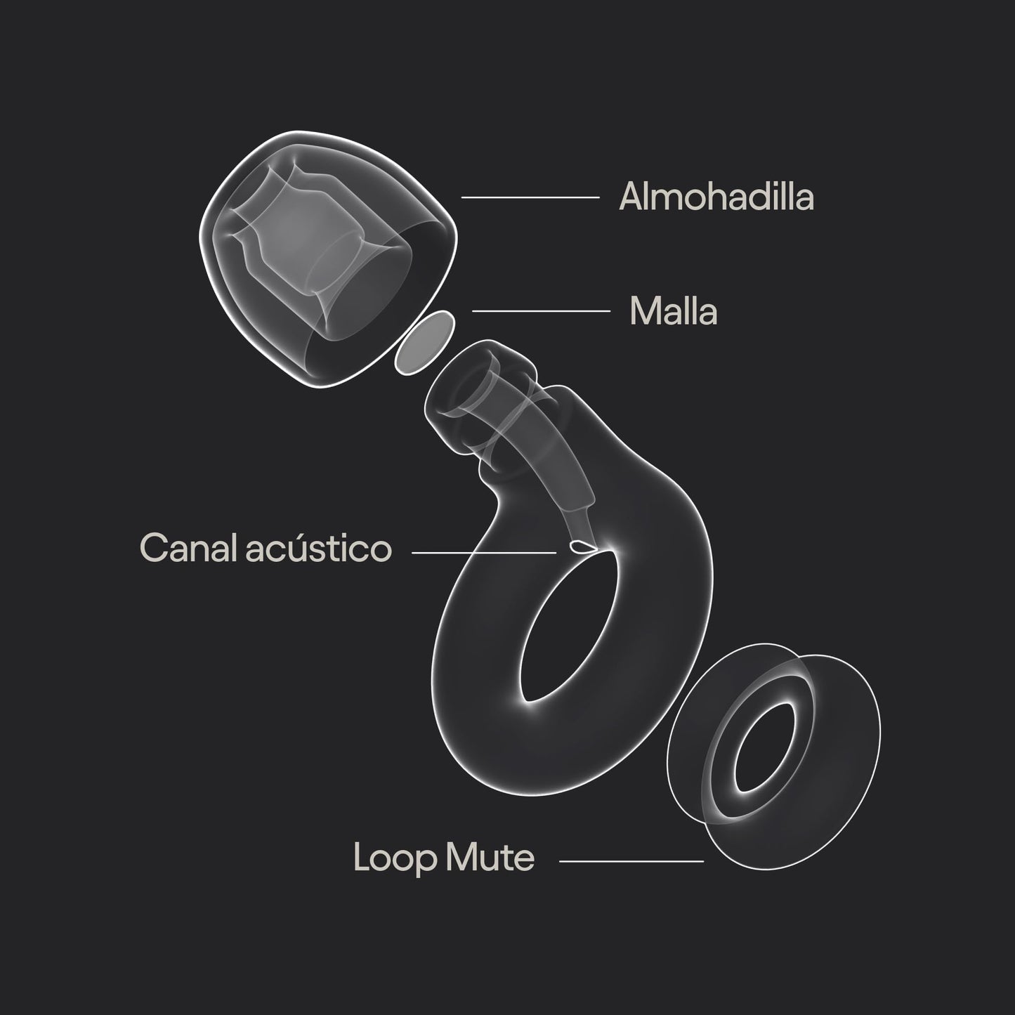 Loop Engage 2 Plus Tapones auditivos – Reducción del ruido cotidiano con voces claras para reuniones sociales, trabajo, conversaciones y para la sensibilidad al ruido – SNR16 dB + accesorio Mute