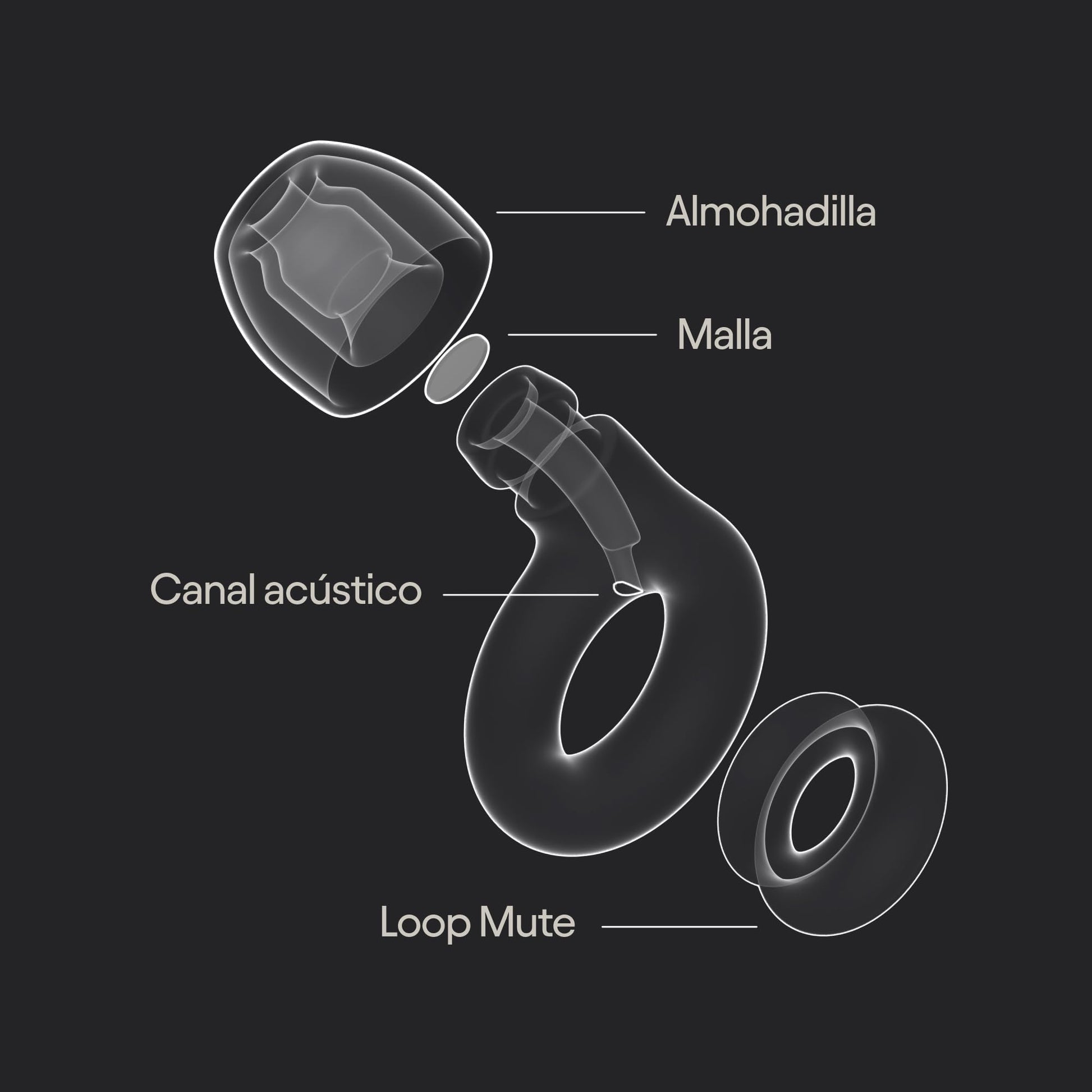 Loop Engage 2 Plus Tapones auditivos – Reducción del ruido cotidiano con voces claras para reuniones sociales, trabajo, conversaciones y para la sensibilidad al ruido – SNR16 dB + accesorio Mute