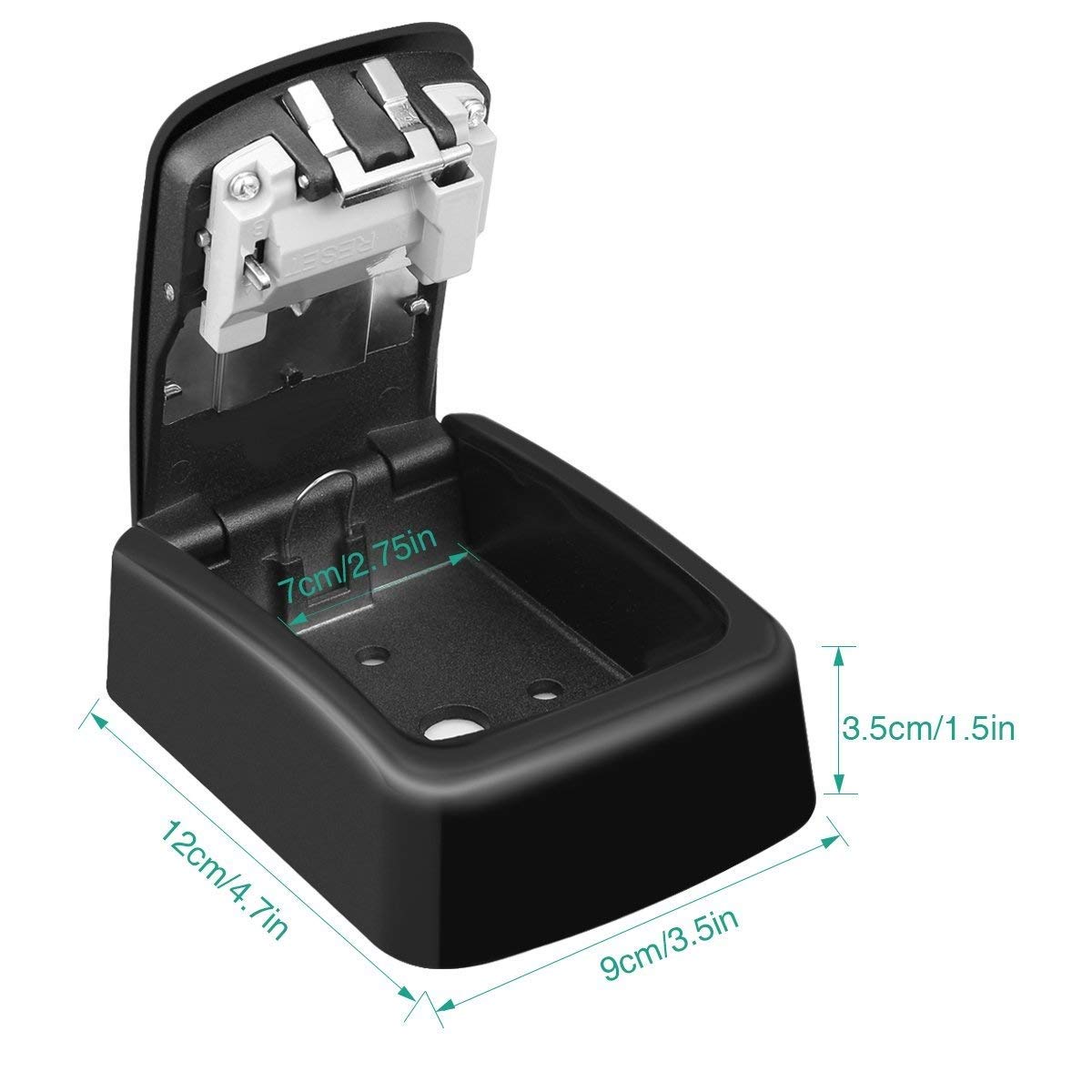 Caja de Almacenamiento de Llaves RabbitStorm Negro Rueda de Código de 4 Dígitos Impermeable para el Hogar y Fábrica