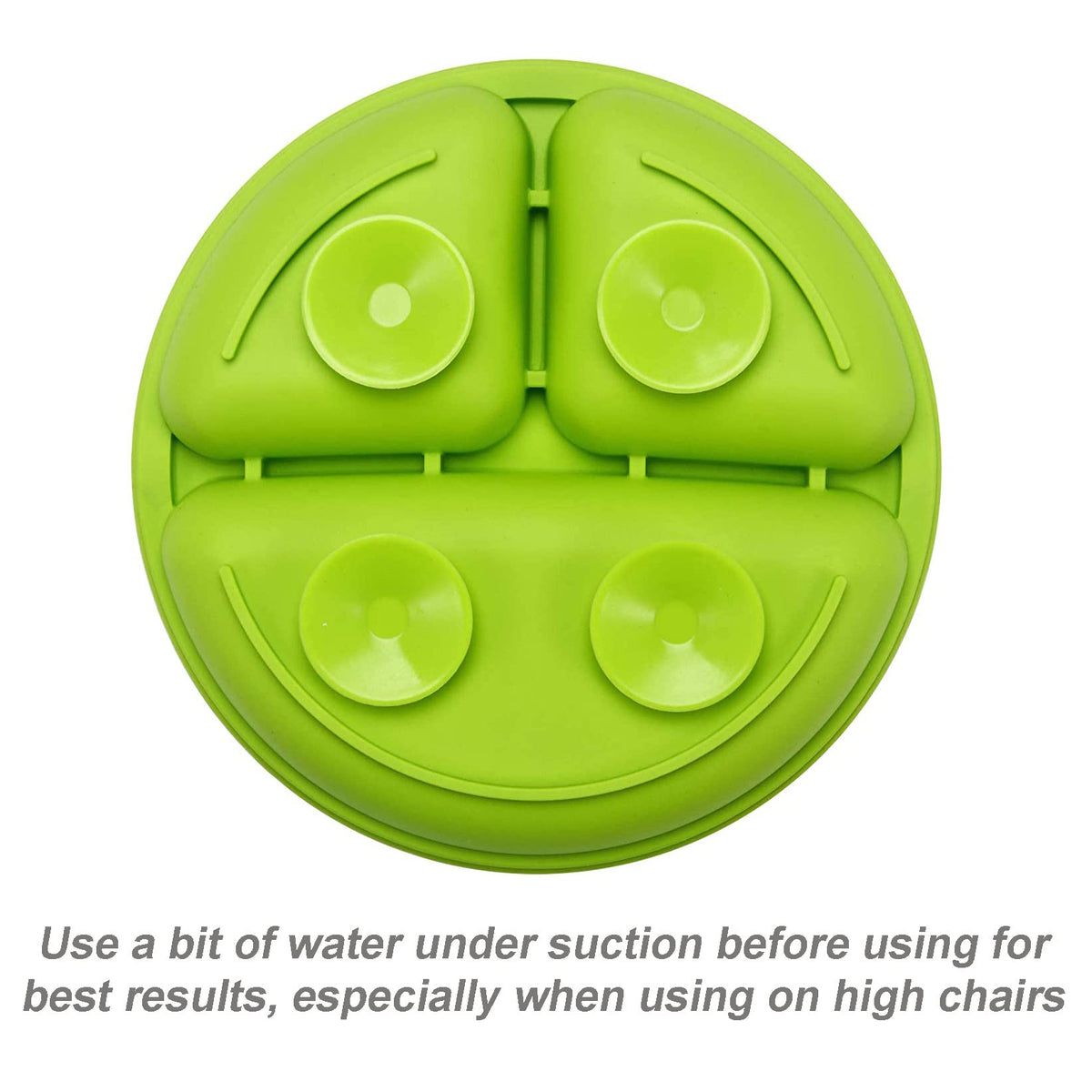 PandaEar Platos divididos de silicona irrompibles para bebés y niños pequeños, paquete de 3 unidades, antideslizantes, aptos para lavaplatos y microondas, silicona (azul, verde amarillo)