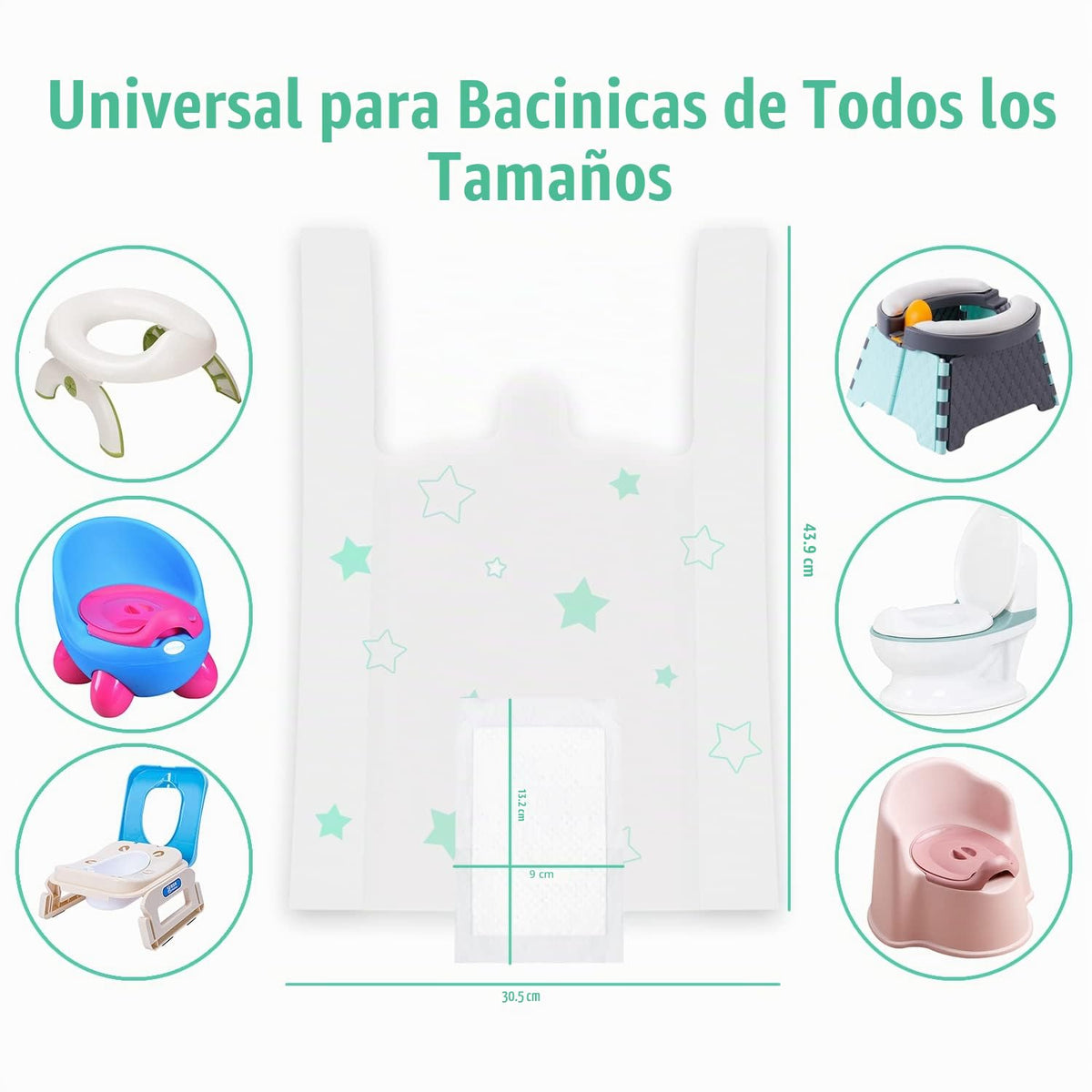 Forros para sillas de orinal, bolsas desechables portátiles para inodoro universal para entrenamiento de orinal, forro de inodoro para bebés de viaje al aire última intervensión, paquete de 30