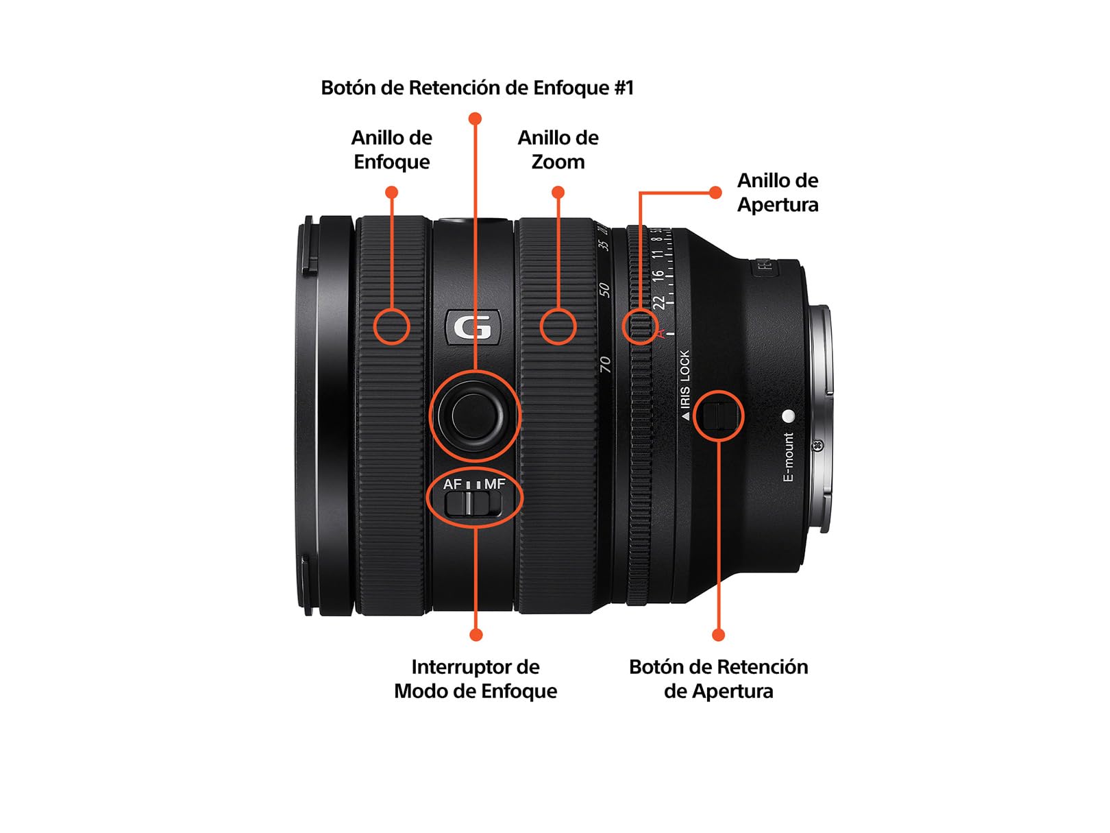 Lente E Sony FE 20-70 mm f/4 G