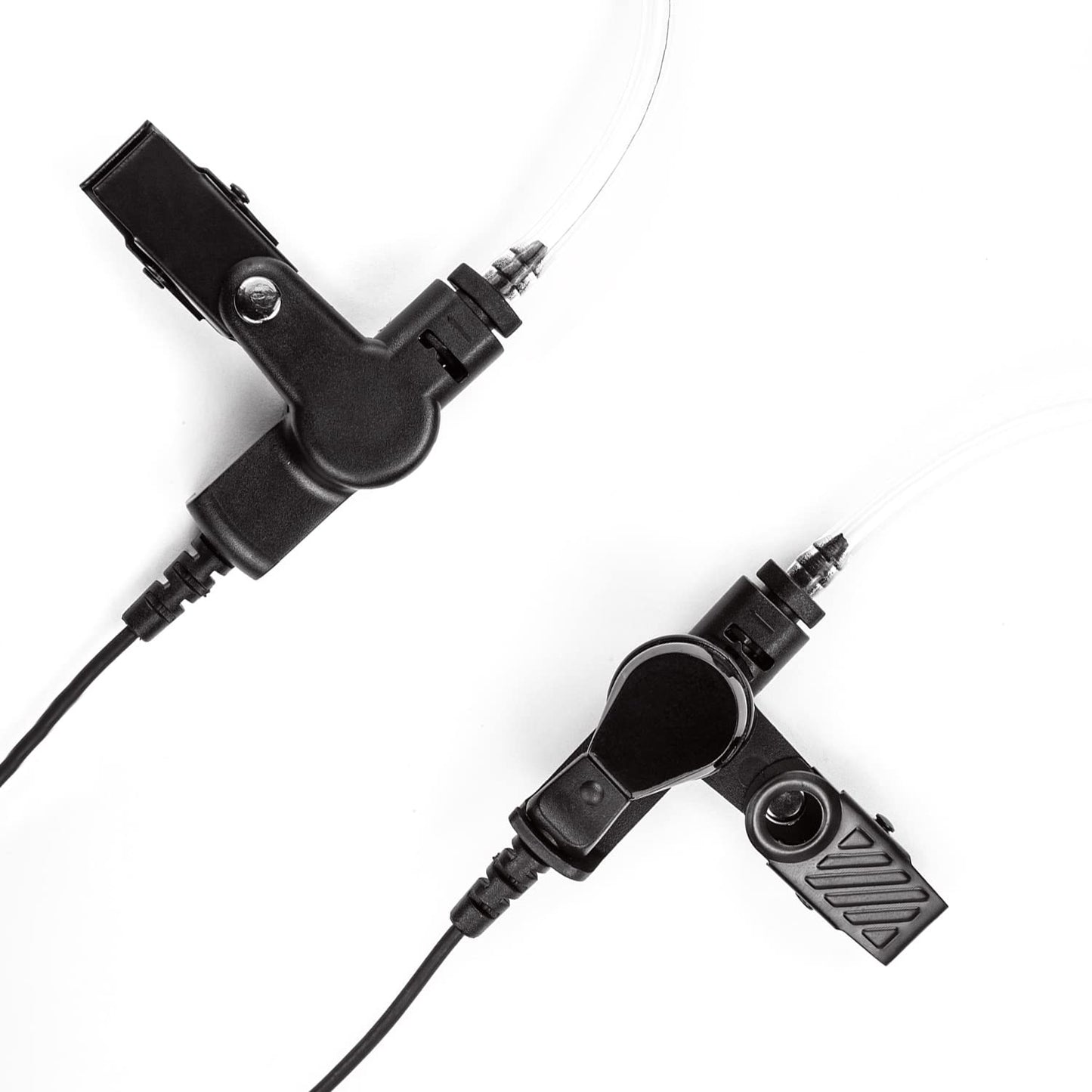 Covert - Auriculares acústicos de tubo con micrófono para Baofeng UV-5R Walkie Talkies, auriculares de vigilancia y PTT compatibles con marcas de radios de 2 vías Baofeng y Kenwood, Puxing, Wouxun