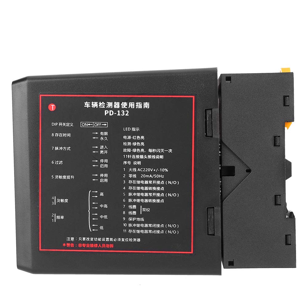 Detector de Bucle Inductivo Fafeicy Negro de un Solo Canal para Control de Acceso y Seguridad en Estacionamiento