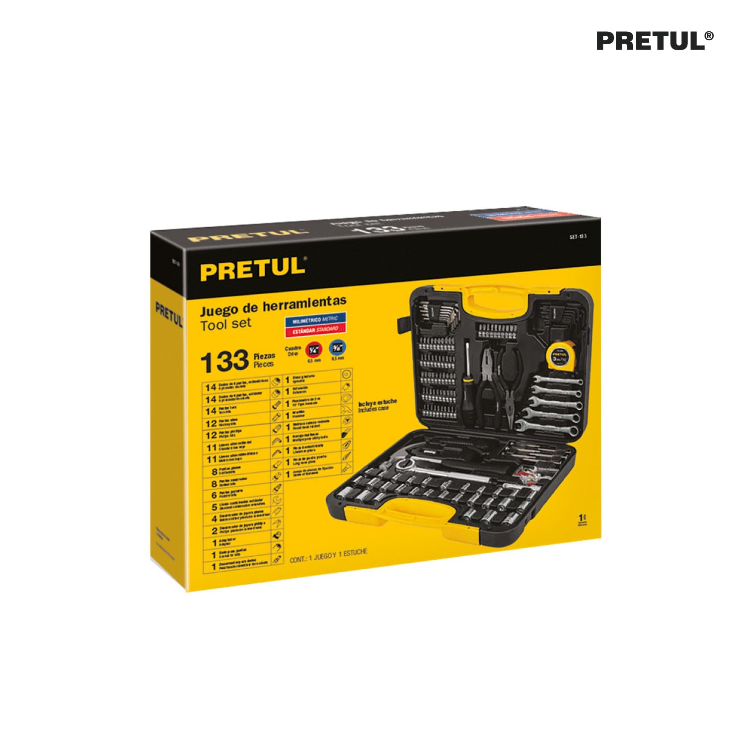 Juego de Herramientas Pretul 133 Piezas