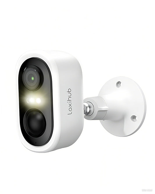 LAXIHUB W2 Cámara de Seguridad Recargble Inalambrica, Arenti APP 2K 3MP Camara Exterior Wifi con Visión Nocturna, Deteccion de Movimiento y Audio Bidireccional, IP65 Impermeable, Compartible con Alexa