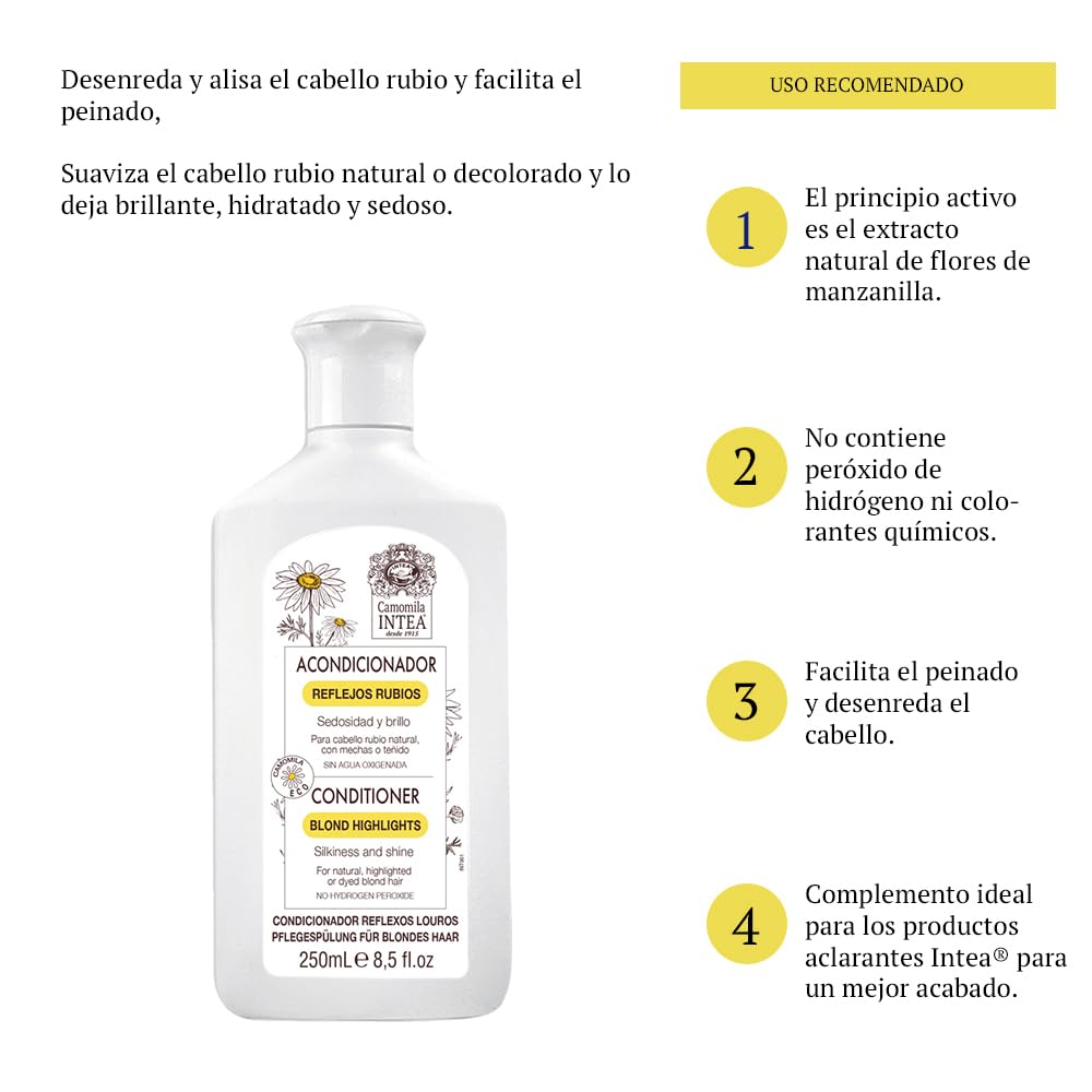 Intea InstaSkincare Premium Blonde Hair Conditioner with Natural Camomile Extract - Specifically Designed Conditioner For Blondes to Keep and Enhance Your Blonde Hair Colour (250 ml) by Camomila Intea
