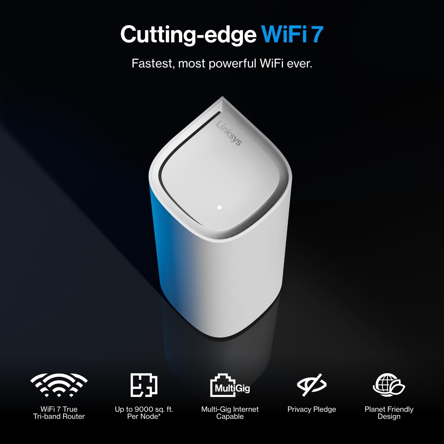 Linksys Velop Pro 7 - Sistema de Malla WiFi | Un enrutador de Tres Bandas de Malla cognitiva con velocidades de más de 10 Gbps | Cobertura en Toda la casa de hasta 3.000 sq. ft. | Conecta más de 200