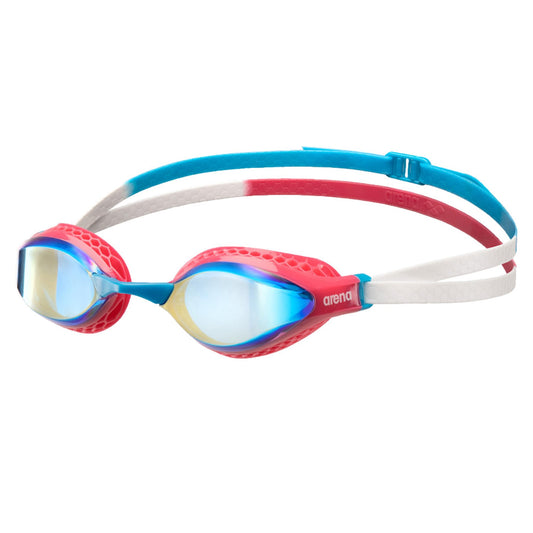 ARENA - anteojos de natación unisex para adultos, con velocidad de aire, antivaho, para hombres y mujeres, con tecnología especial de sellos de aire, lente de espejo, color agua/multi