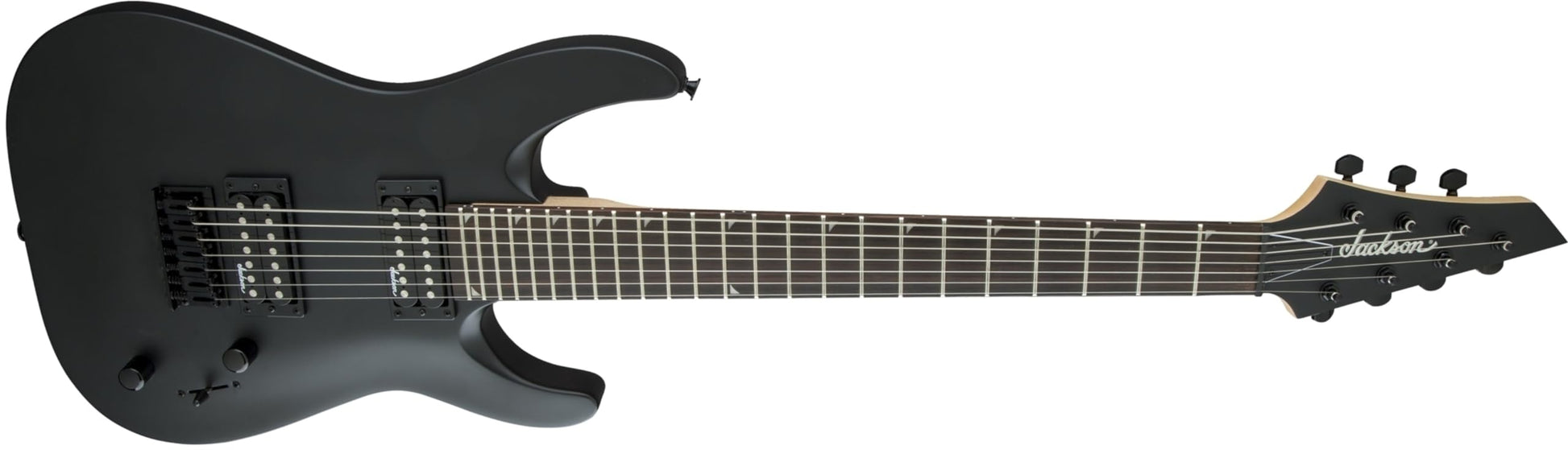 Jackson - JS Series Dinky Arch parte superior JS22-7 DKA HT 7 cuerdas guitarra eléctrica para diestros con diapasón de amaranto (negro)