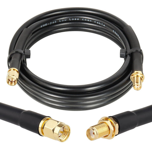 XRDS - Cable RF SMA de 5 pies, extensión SMA con conector hembra, cable coaxial KMR240 de 50 ohmios