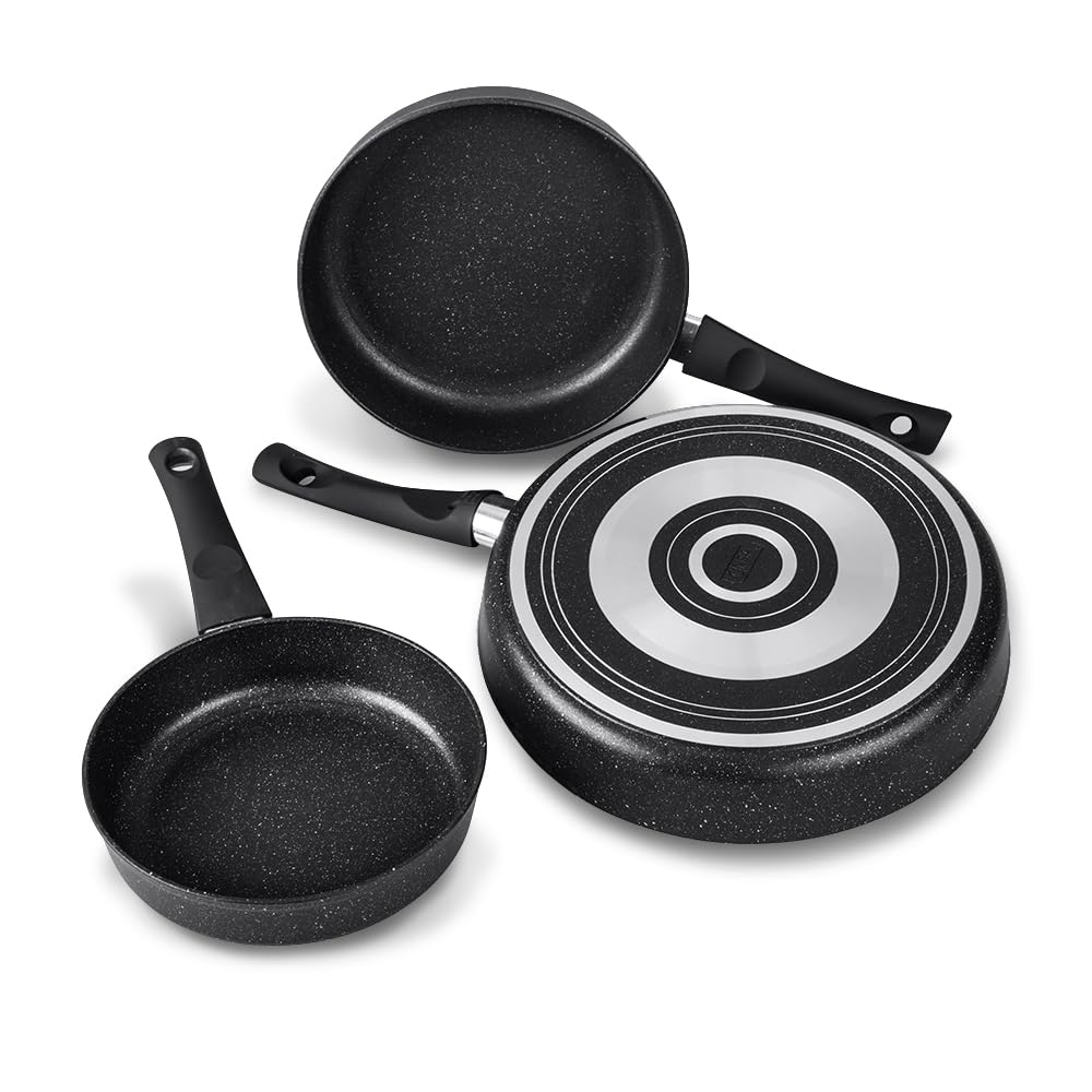 Cinsa Juego de Sartenes Forta Roca, 3 piezas, Aluminio Forjado (Sarten 20, 24 y 30 cm)