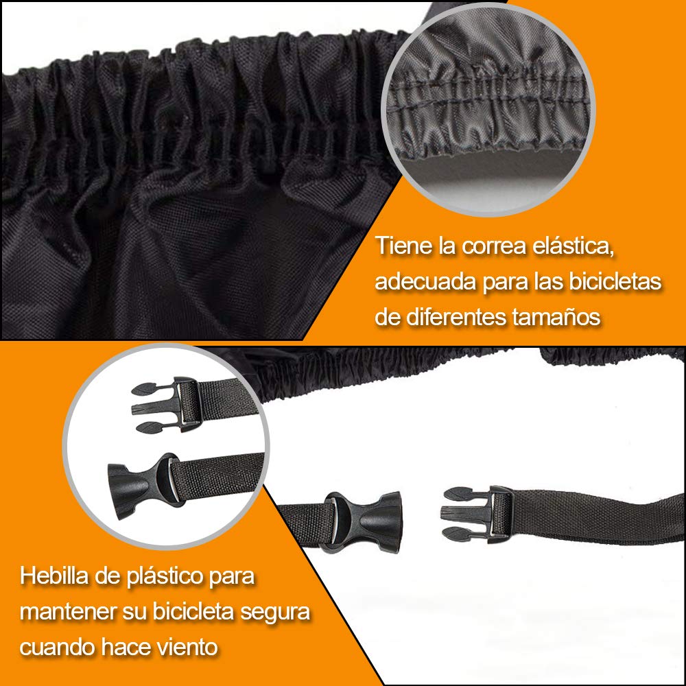 Dasking Funda para Bicicleta Moto Impermeable al Aire Libre Cubierta Resistencia al Agua Protección contra Polvo Viento UV Sol con Orificio de Bloqueo Antióxido Funda para Vehículos, Bicicleta de Montaña, Carrectera, Pista, Moto Deportivo