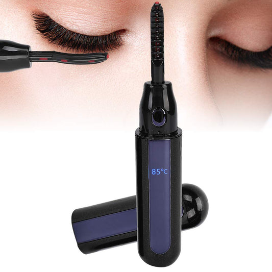 Rizador De Pestañas Electrico Rizador Pestañas Calentado, Rizador De Pestañas Eléctrico Portátil, Clip De Rizo Pestañas Recargable Usb Con Pantalla Led, Herramientas De Rizador De Pestañas(Negro)