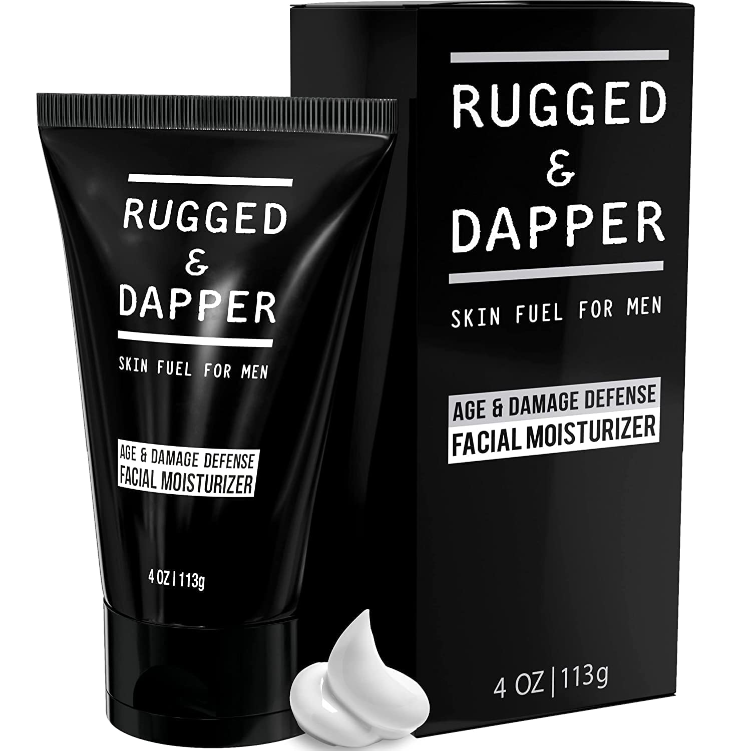 RUGGED & DAPPER Face Moisturizer for Men | 4 Oz. | Daily Anti-aging cream + Aftershave Lotion | Unscented | Organic & Natural Ingredients