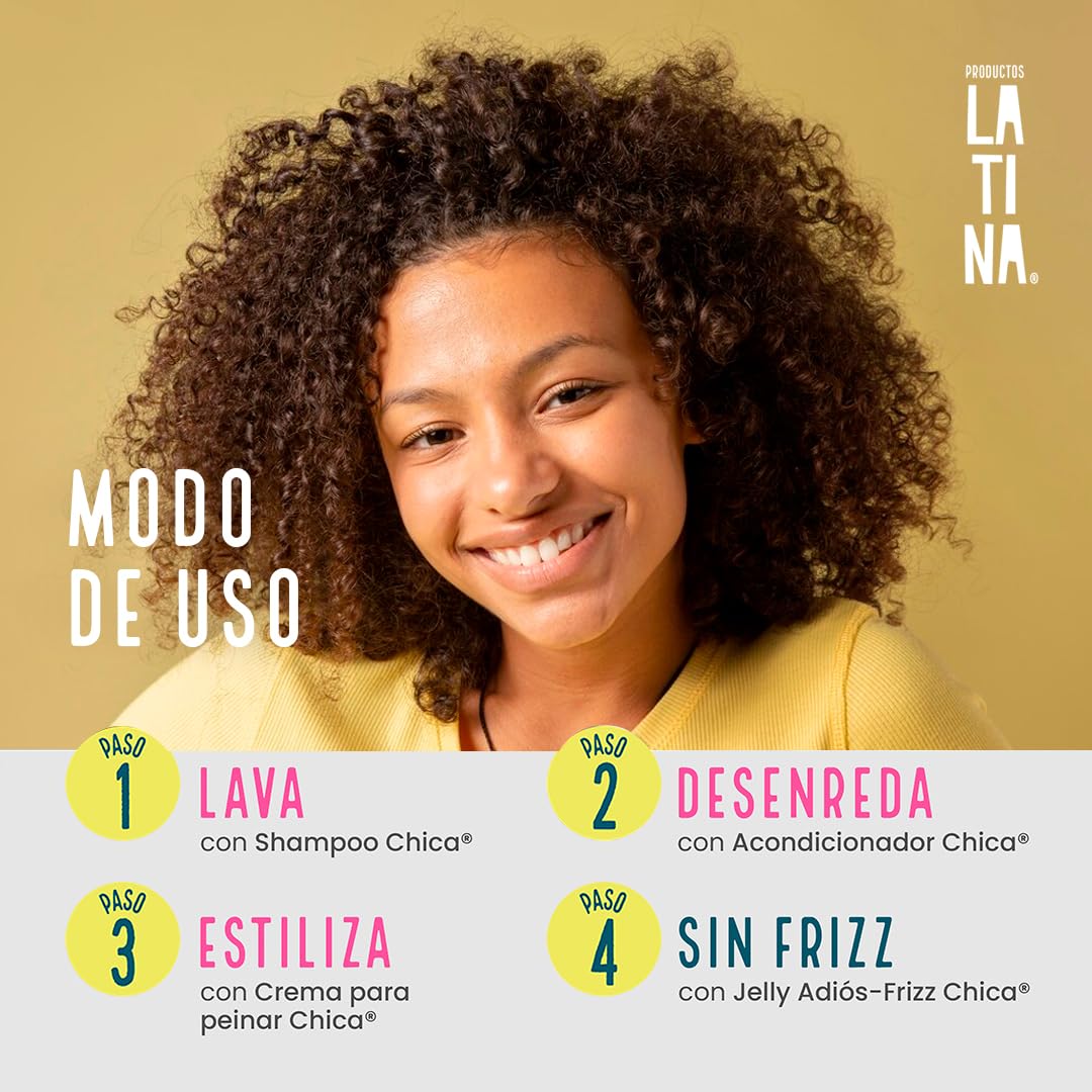 LATINA® | Gel para el Cabello - Jelly CHICA® Anti Frizz Cabello | Belleza Mujer - Activador de Rizos | Complementar con Tratamiento para Cabello Maltratado