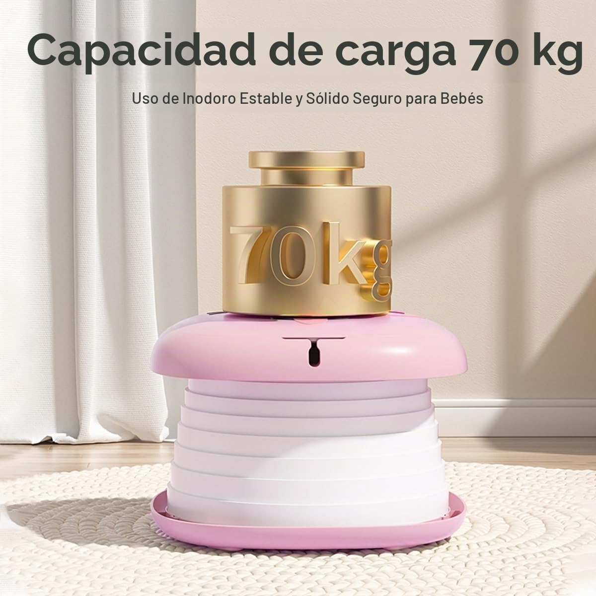 XOCOYOTZIN Orinal de Viaje Portátil para Niños,Asiento Entrenador Baño para Niños, portátiles y plegables con bolsa de basura y bolsa de almacenamiento para automóviles,Camping, Interior y Exterior con Rollos Bolsa de Almacenamiento(Rosa)