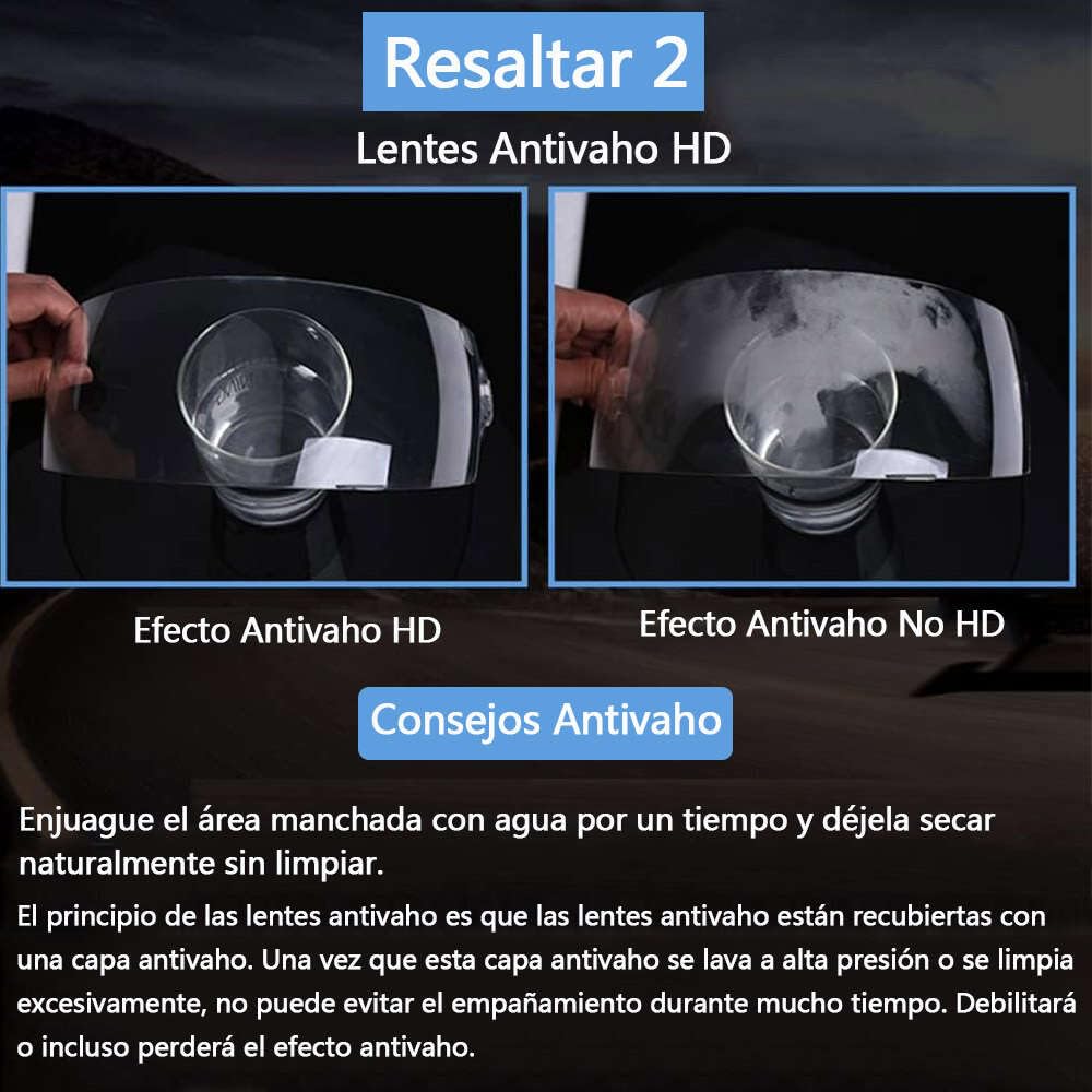 Casco de Moto para Motocicleta Integral Ajustable - Casco Motocicleta Integral con Lente antivaho HD, Babero de vellón extraíble Respirable y Ligero Matte Abatible Todas Las Tallas, Talla Única