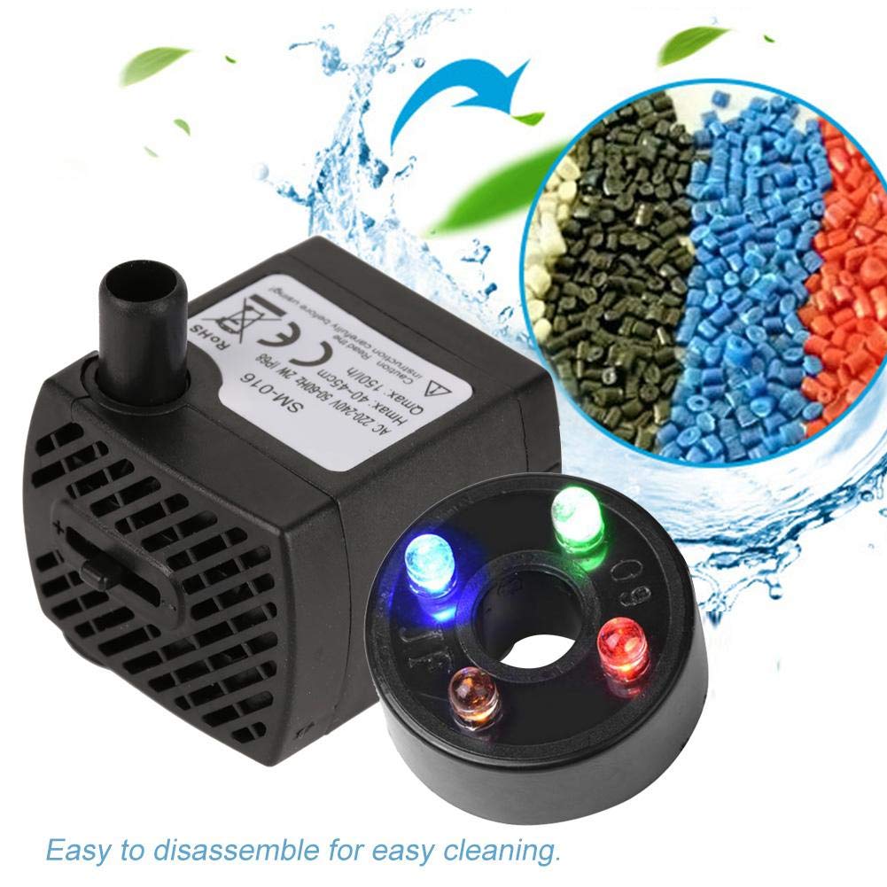 Bomba de Agua Yosoo LED Ultra Silenciosa 2 Vatios para Acuarios y Peceras