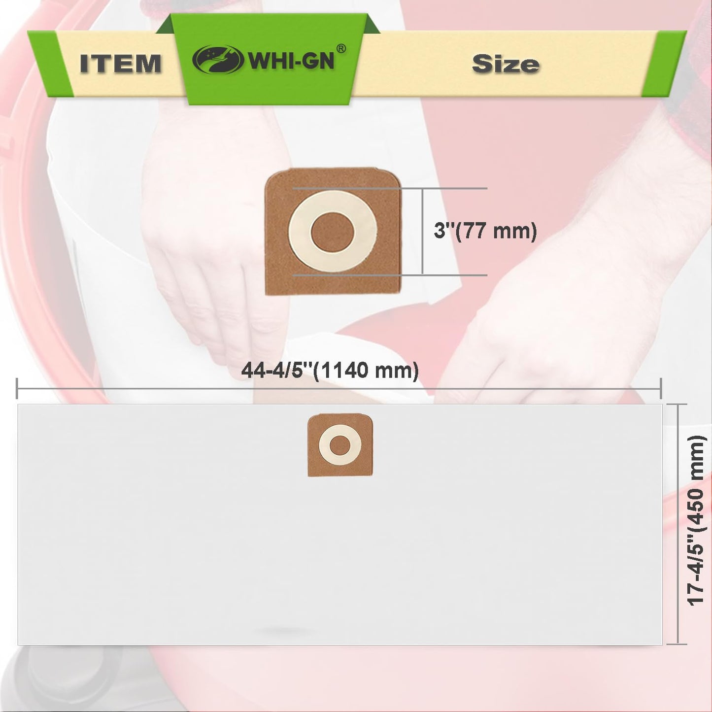 CMXZVBE38749 - Paquete de 12 bolsas de aspiradora de repuesto para manualidades de 16 galones, bolsas de colección de uso general, para modelos de aspiradora en húmedo/seco de Craftsman de 16 y 20