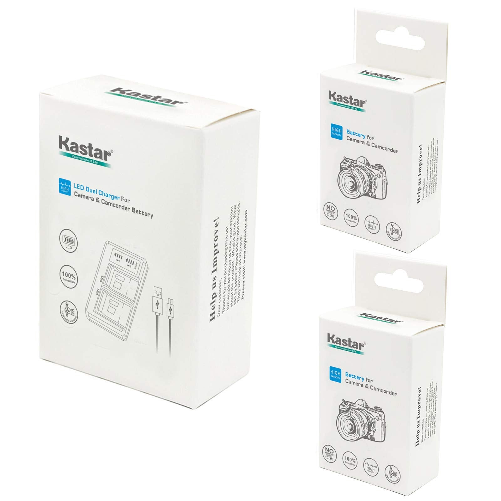 Kastar 2Pcs Battery and Charger for Sony NP-FP30 NP-FP50 NP-FP70 NP-FP90 and Sony DCR-DVD105 DCR-DVD202 DCR-DVD203 DCR-DVD205 DCR-DVD305 DCR-DVD403 DCR-DVD405 DCR-DVD505 DCR-DVD92 DCR-SR80 HDR-HC3