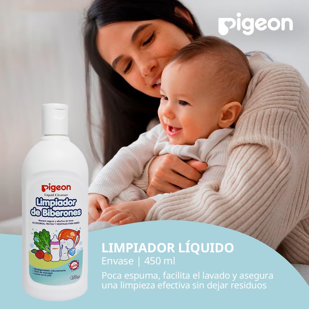 Limpiador Líquido Pigeon Recien Nacido Multiusos 450ml para Biberones y Tetinas