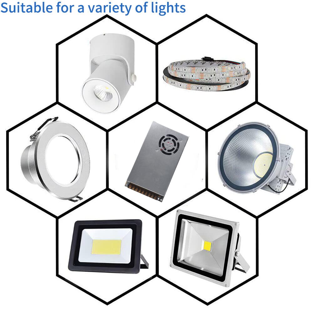Yasoca - Fuente de alimentación de 12 V 20 A, adaptador universal de transformador de conmutación regulado para tira de luces LED, cámara CCTV y proyecto de computadora con convertidor de CA 110-240 V