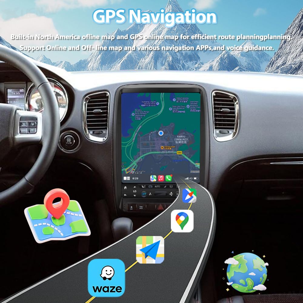 XUENAV- Pantalla táctil Android Head Unit Upgrade para 2011 2012 2013 Dodge Durango Android Coche Radio Reemplazo inalámbrico carplay Android Auto Auto navegación GPS Auto Estéreo