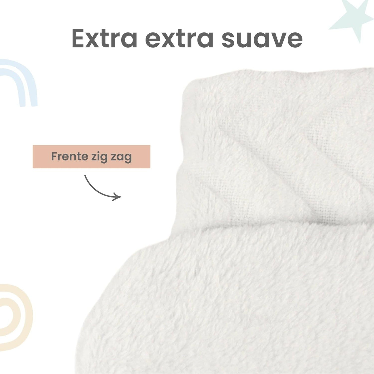 Nap Baby Cobijas para Bebé, Tipo Cobertor para Bebé | Frazadas Bebé Recién Nacido ó Toddler | Cobija 68x100 cm - Zig Zag Off-White